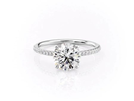 The Pave Ashley Set With A 3 Carat Round Moissanite Hot on Sale