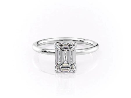 The Alison Set With A 5 Carat Emerald Moissanite For Cheap