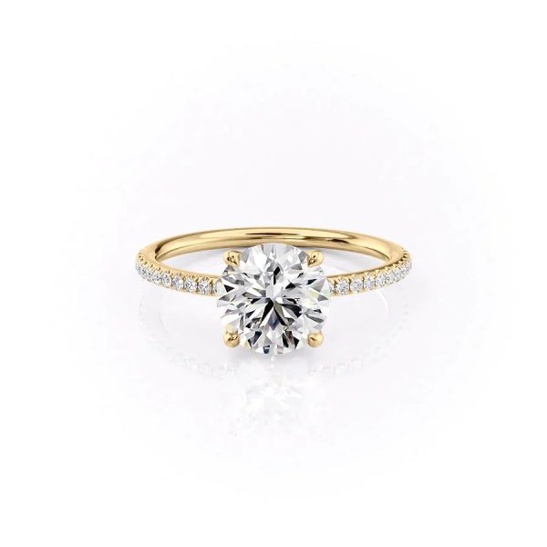 The Pave Ashley Set With A 1.5 Carat Round Moissanite Online Hot Sale