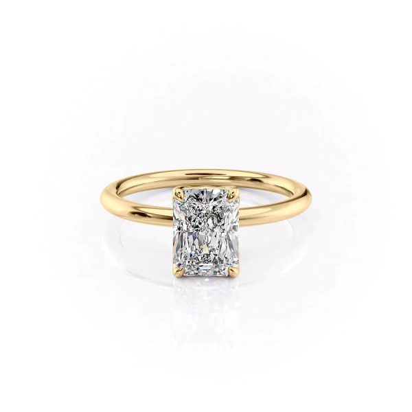 The Alison Set With A 3 Carat Radiant Moissanite For Sale