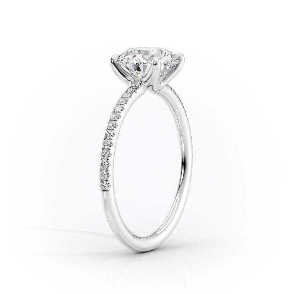 The Pave Ashley Set With A 3 Carat Round Moissanite Hot on Sale